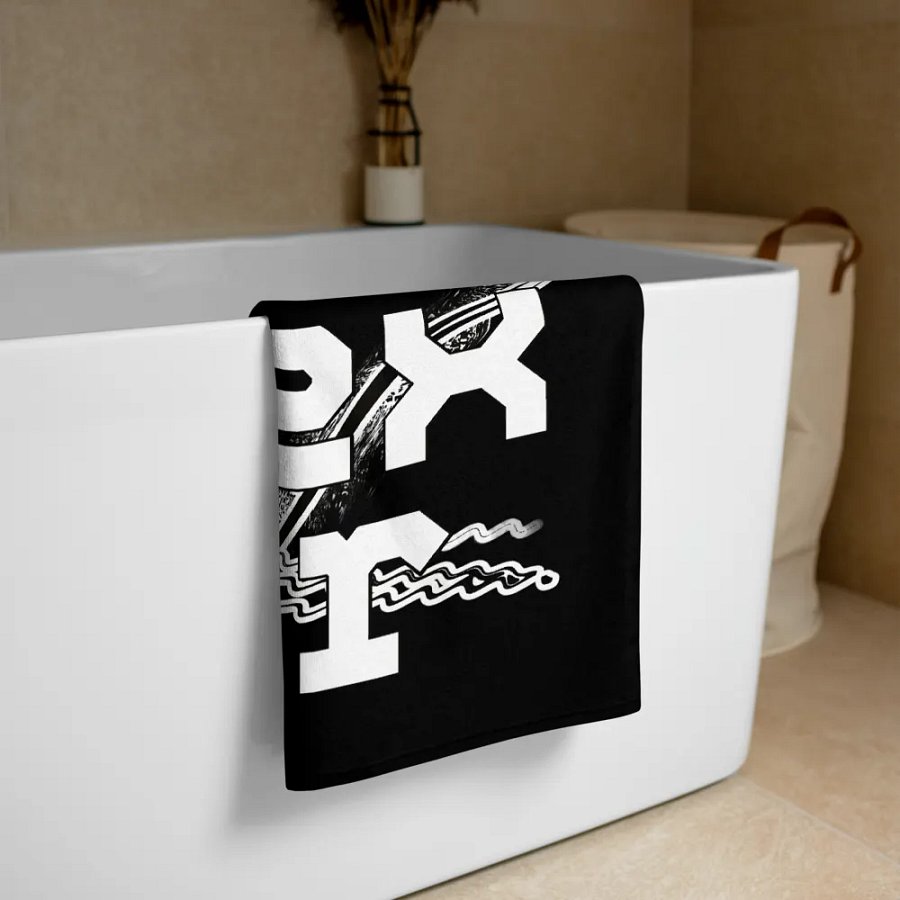 White HApex Gear Black Logo - Black Sublimated Towel product image (3)