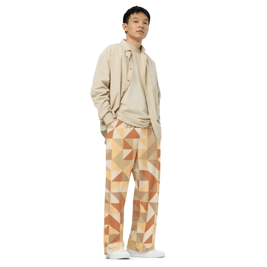 BUIII Dynamic Geometry: Warm Ember Wide-Leg Pants product image (8)