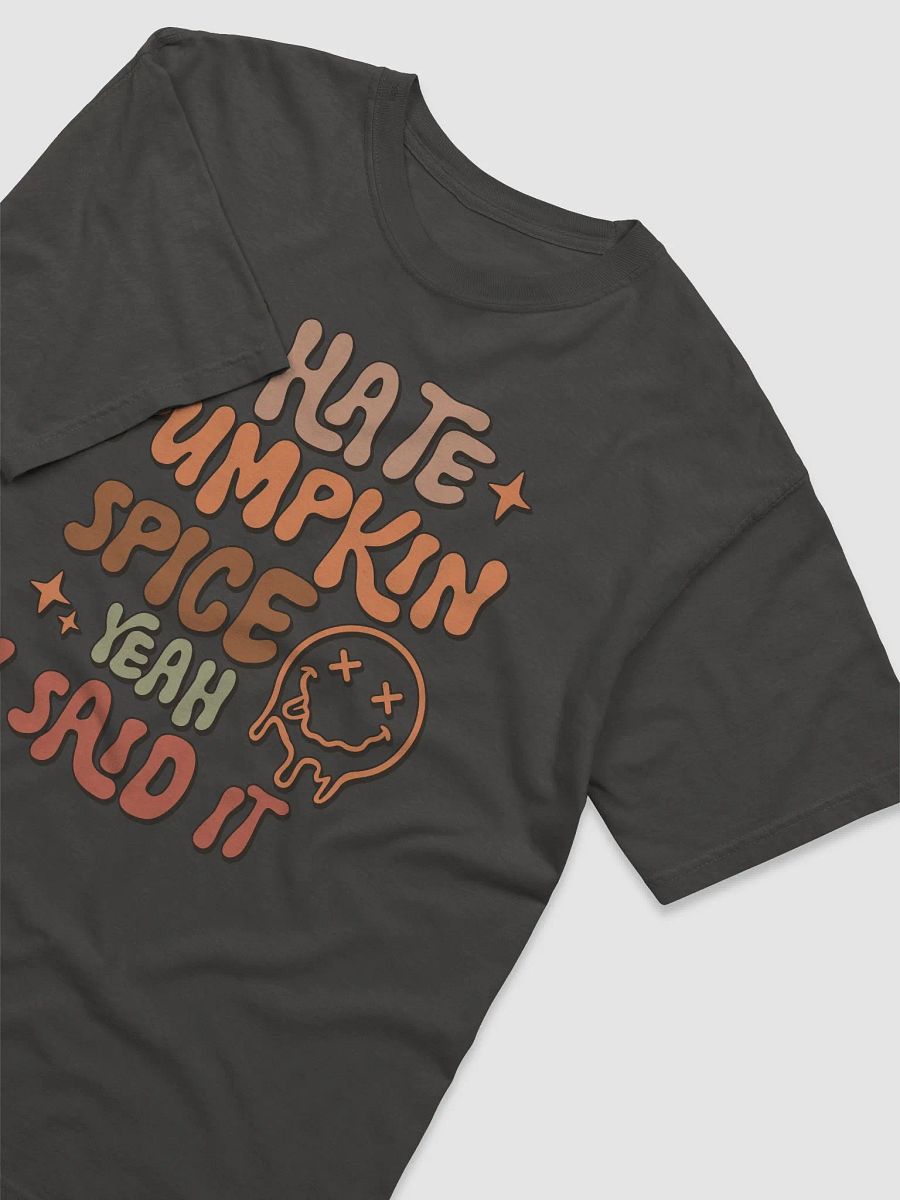 I Hate Pumpkin Spice Groovy Text T-Shirt | Funny Fall and Halloween T-Shirt Design product image (25)
