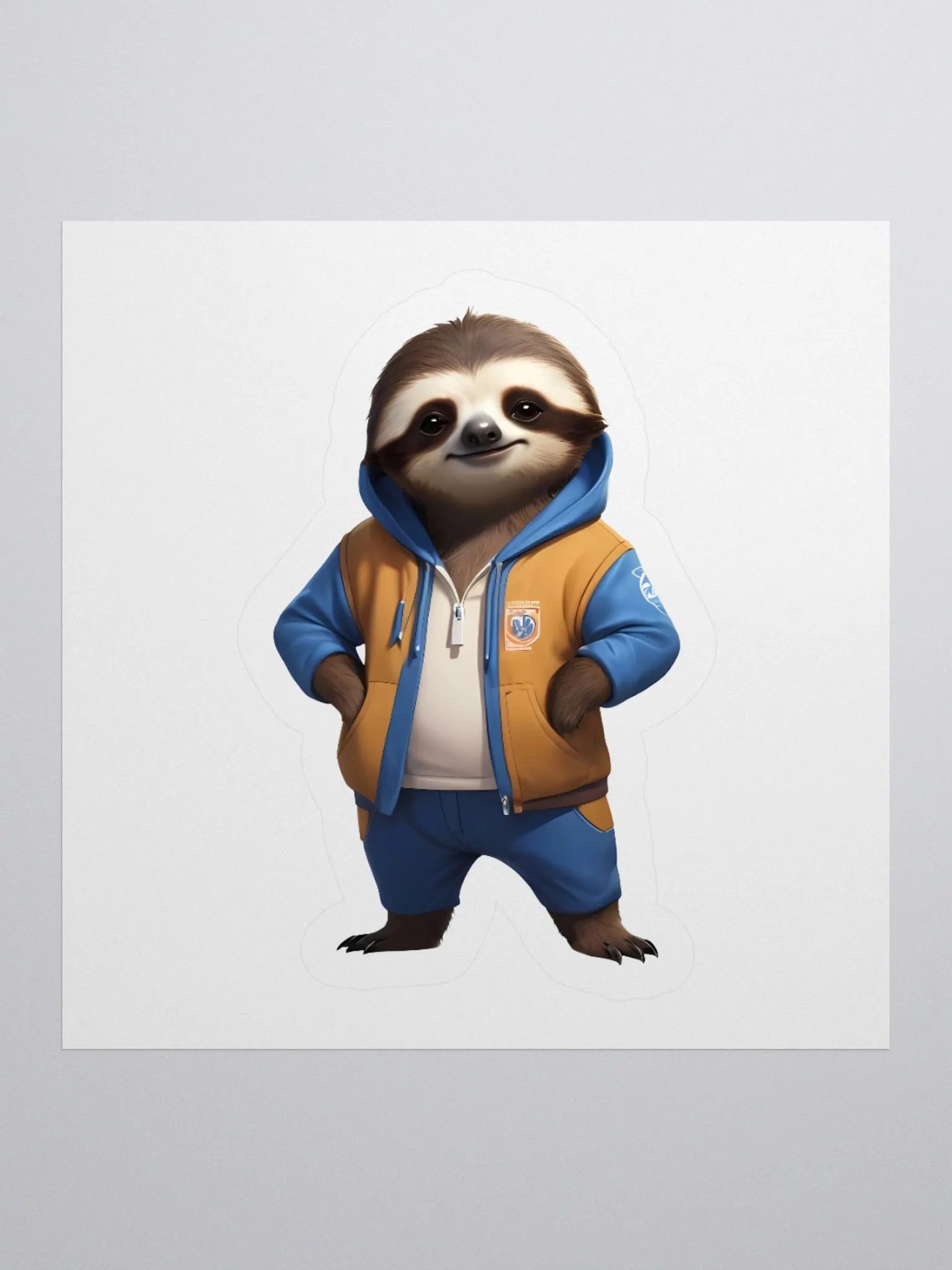 Playful Sloth kiss-cut Sticker product image (1)