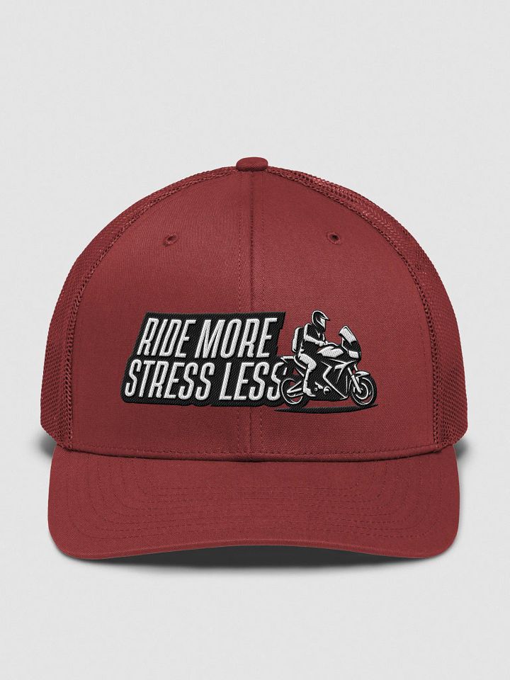 RIDE MORE STRESS LESS Trucker Hat product image (29)