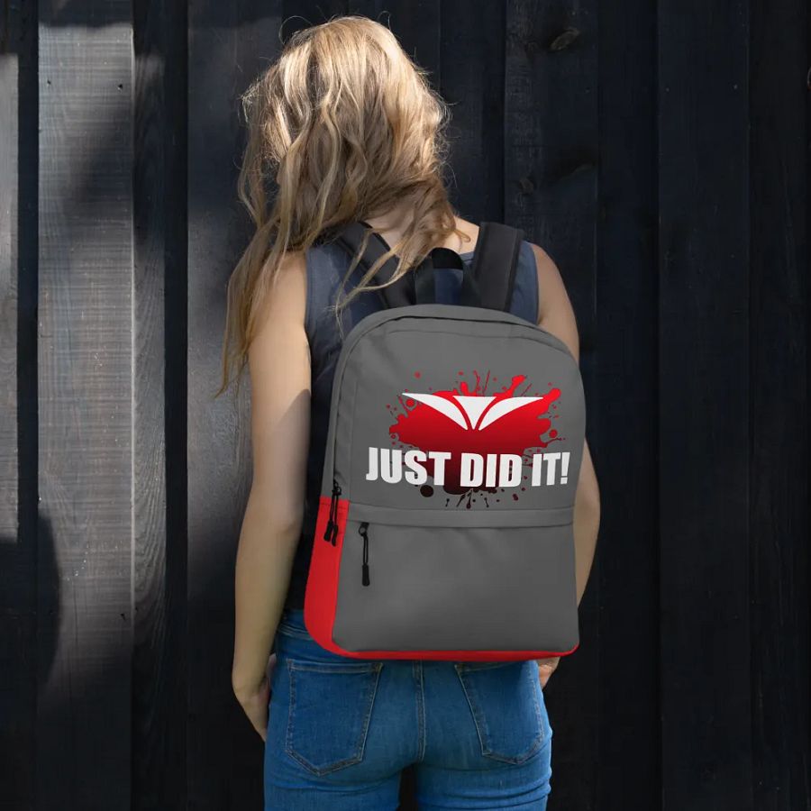 Just Did It! Red Burst Gray Backpack product image (9)