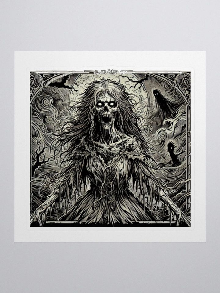 Art Nouveau Ghastly Haunt Vinyl Sticker – Hauntingly Elegant Décor product image (1)
