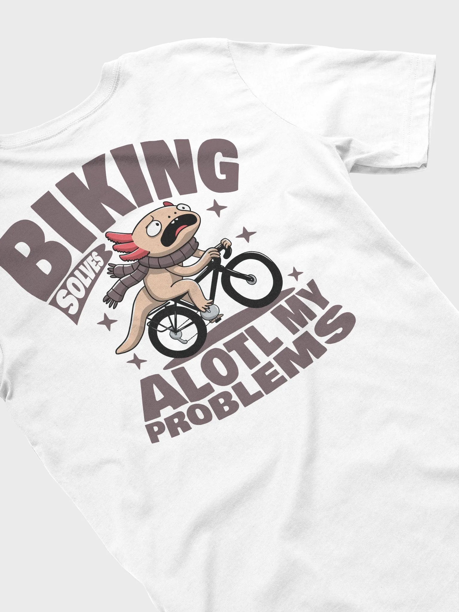 Biking Solves Alotl My Problems - Axolotl Cycling T-Shirt – Funny Bike Rider Tee product image (4)