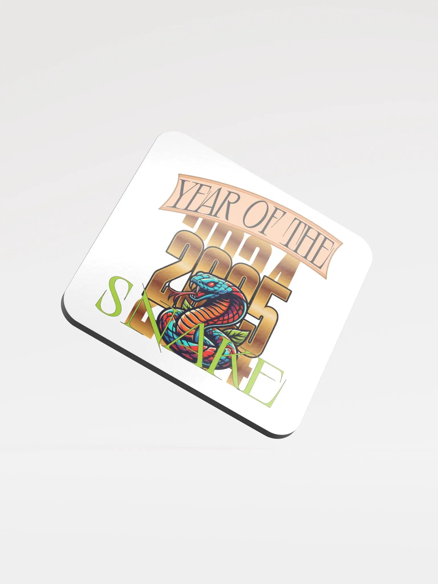 Year of the Snake 2025 Glossed Cork Coaster product image (2)