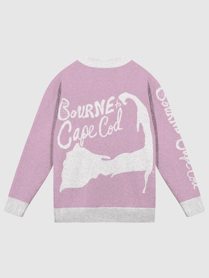 The Cape Cozy Cardigan | BOURNE to Cape Cod™ Unisex Knit Sweater | Coastal Classic Fit | Colors: Lilac & White Trim product image (2)