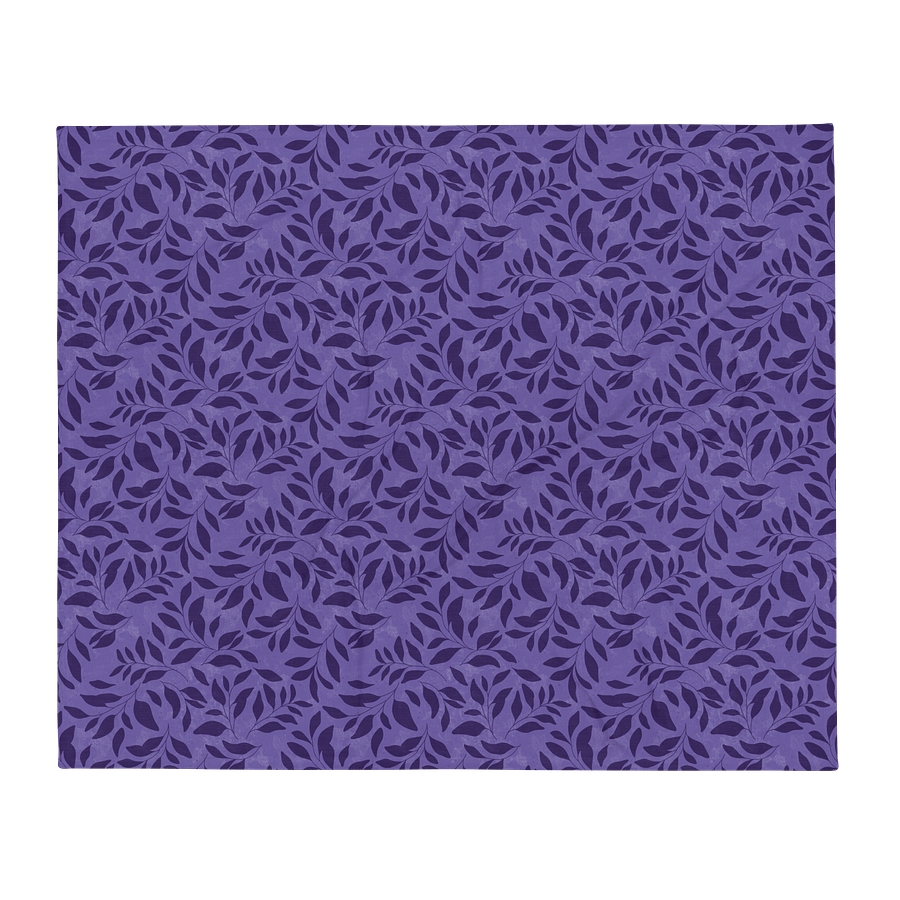 Midnight Foliage Purple Throw Blanket product image (1)