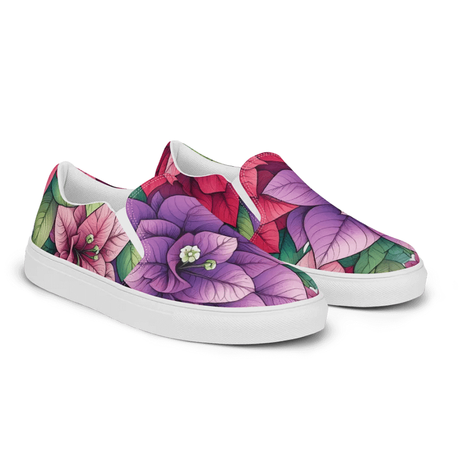 Women's Slip-On Canvas Shoes | KI-Entwurf eines Bougainvillea-Mandala-Motivs product image (4)