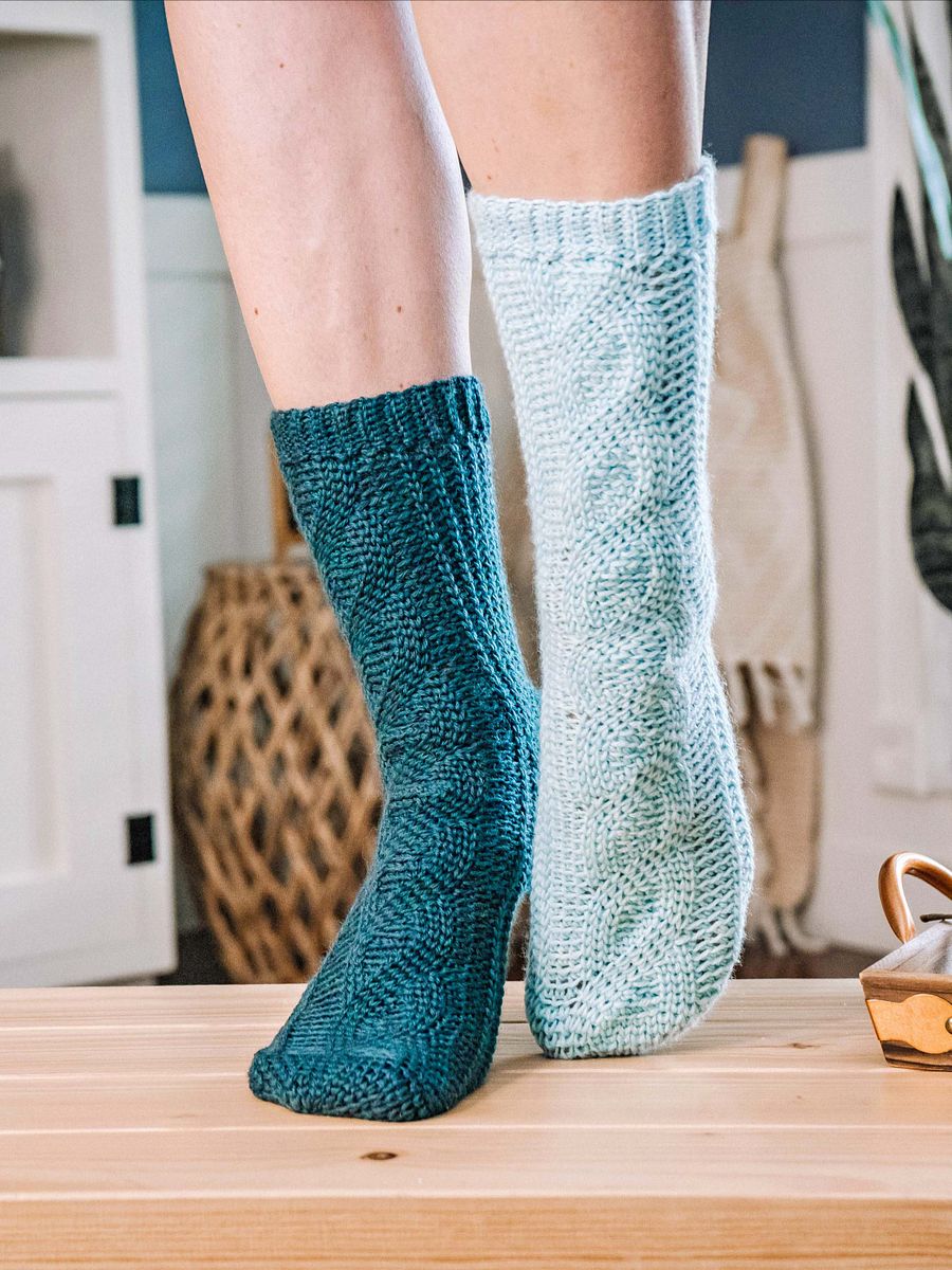 Mock Cable Crochet Sock Pattern product image (4)