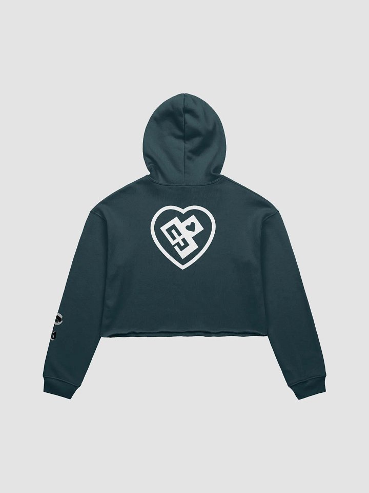 OptimusProcrastinus HeartChip in Heart Cropped Hoodie (White) product image (2)