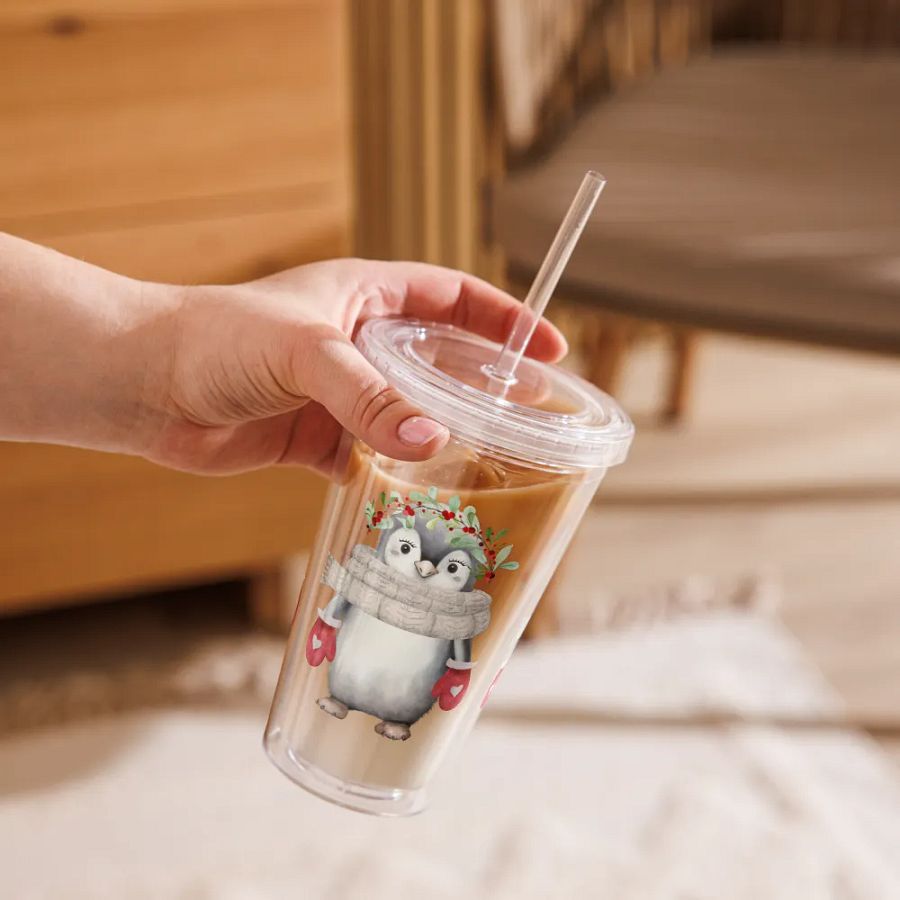 Festive Penguin Party Double Wall Tumbler product image (7)