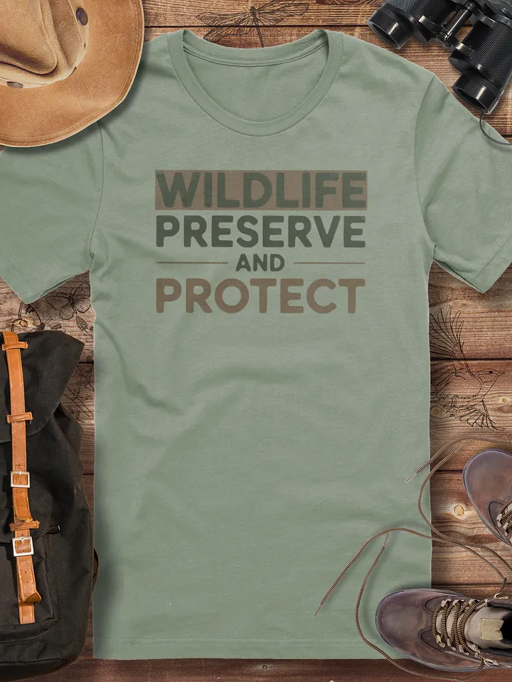 Preserve & Protect Wildlife T-Shirt, Nature Lover Gift, Wildlife Conservation T-shirt product image (1)