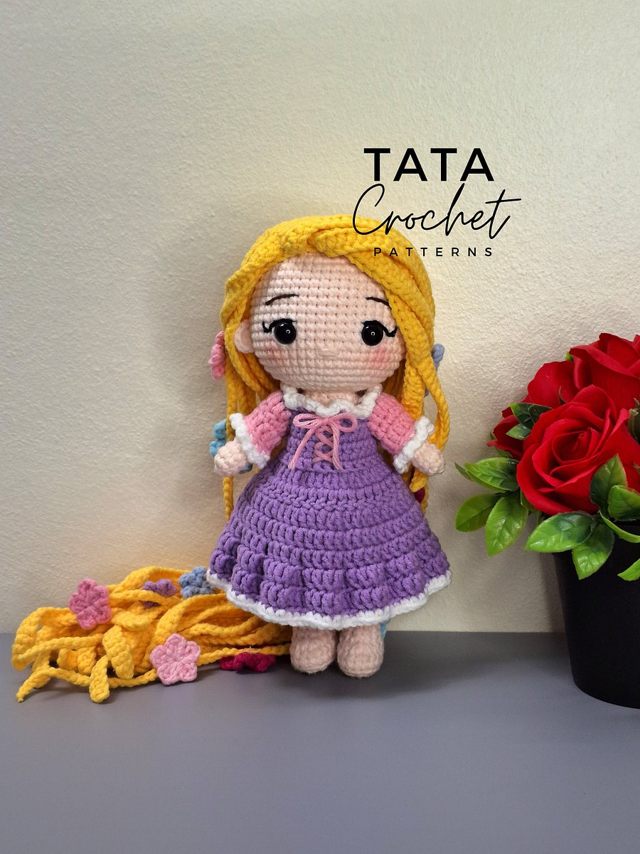 PDF -♡- Doll Dress Up & Transformation -♡- Rapunzel Disney Princess Amigurumi Crochet Pattern product image (9)