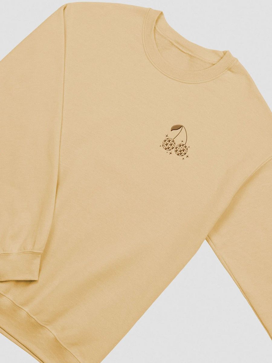 [gold] disco ball cherries embroidered crewneck product image (2)