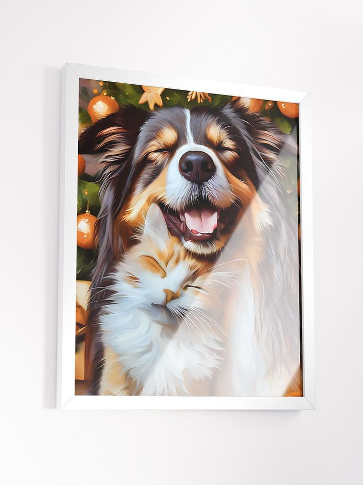 "PAWS & WHISKERS: A CHRISTMAS FRIENDSHIP" / FRAMED HIGH-QUALITY MATTE POSTER / 16" X 20" product image (2)
