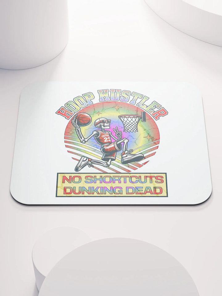 Hoop Hustler No Shortcuts Dunking Dead Skeleton Rainbow Mouse Pad product image (1)