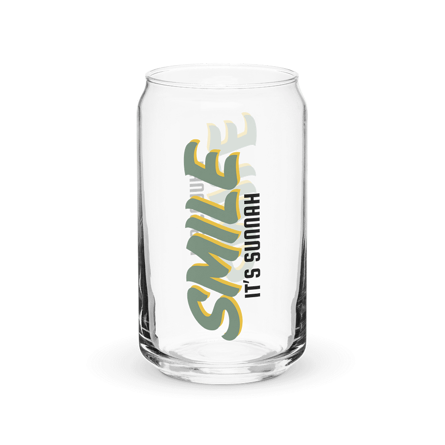 "Smile It's Sunnah" Glass in Muted Olive product image (1)