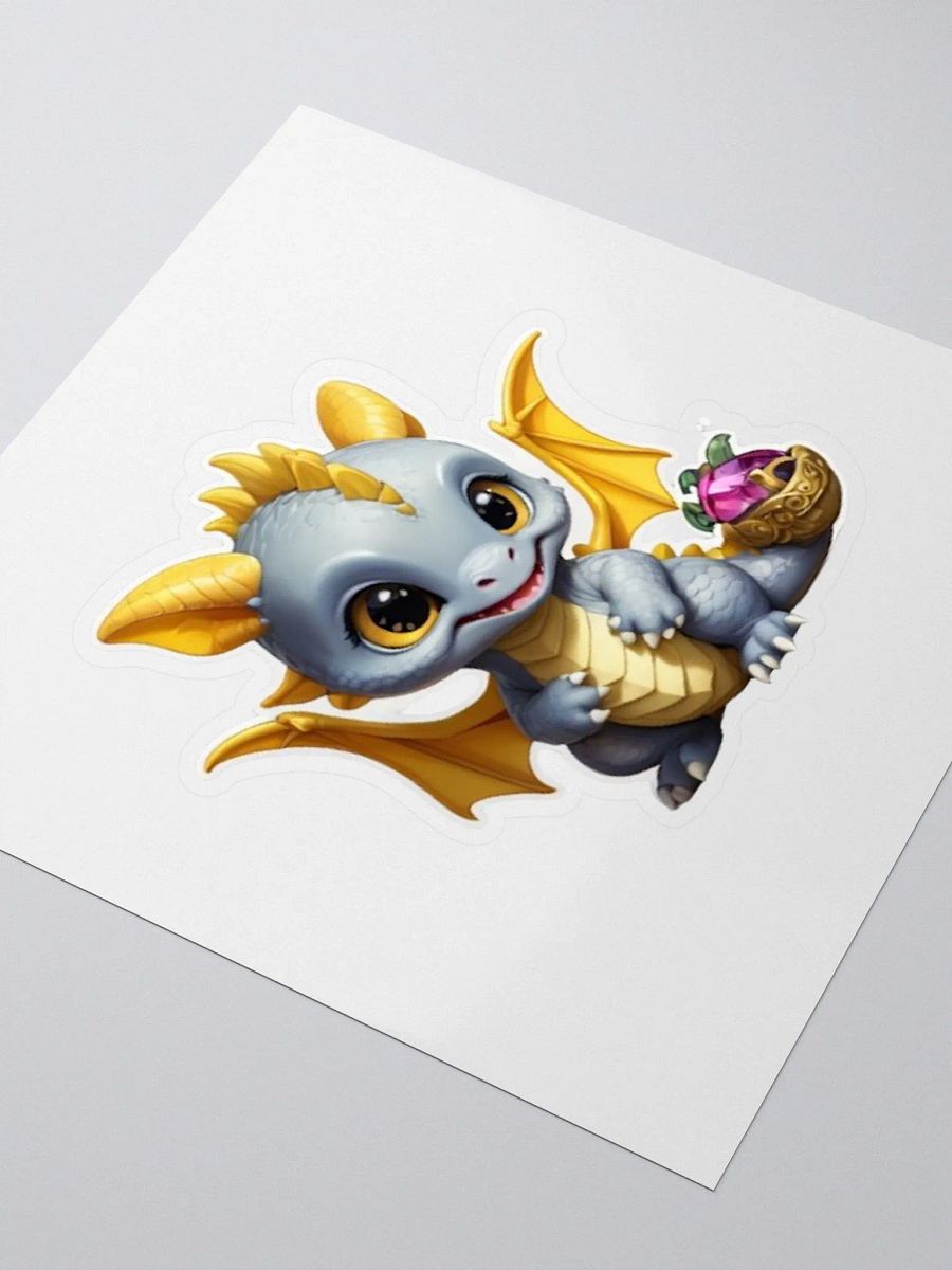 Cute Gray and Yellow Baby Dragon Sticker product image (9)