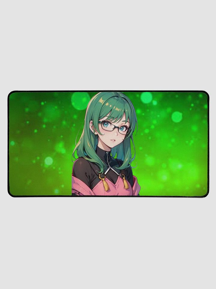 (Green WAIFU) K Desk Mat 15.5" x 31.5" product image (1)