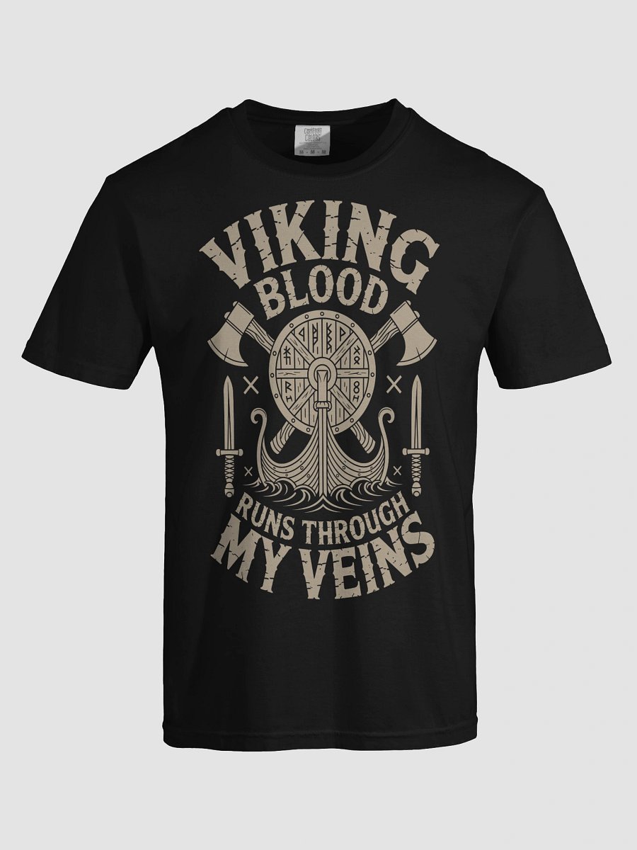Viking Blood Runs Through My Veins T-Shirt – Norse Warrior Heritage Shirt product image (5)