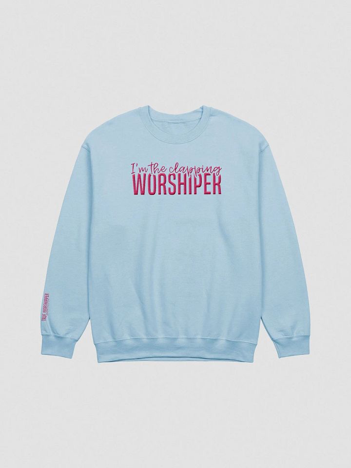 The Clapping Worshipper Embroidered Sweatshirt | Light Colors product image (4)