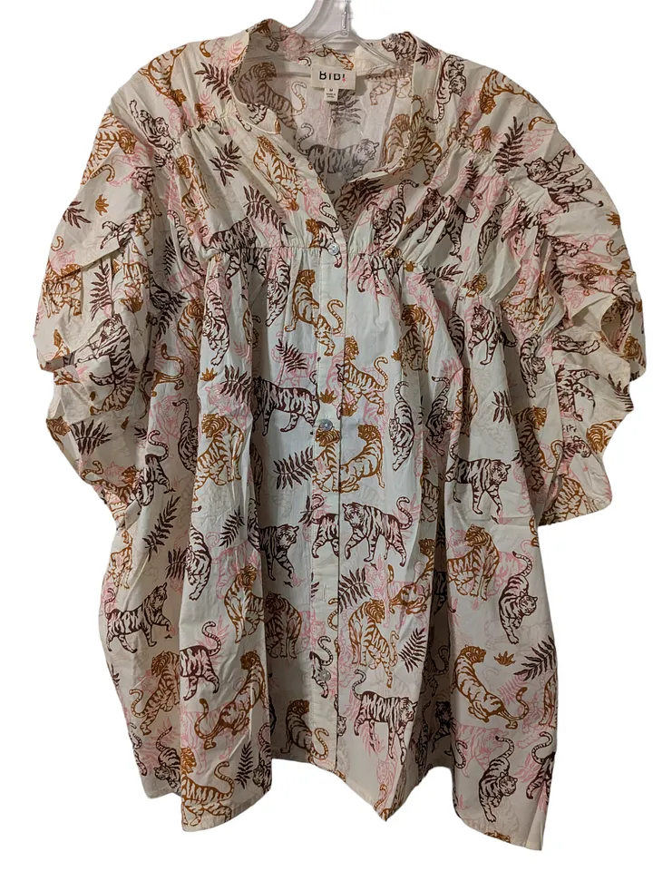 M Tiger Ruffle Sleeve Top product image (1)