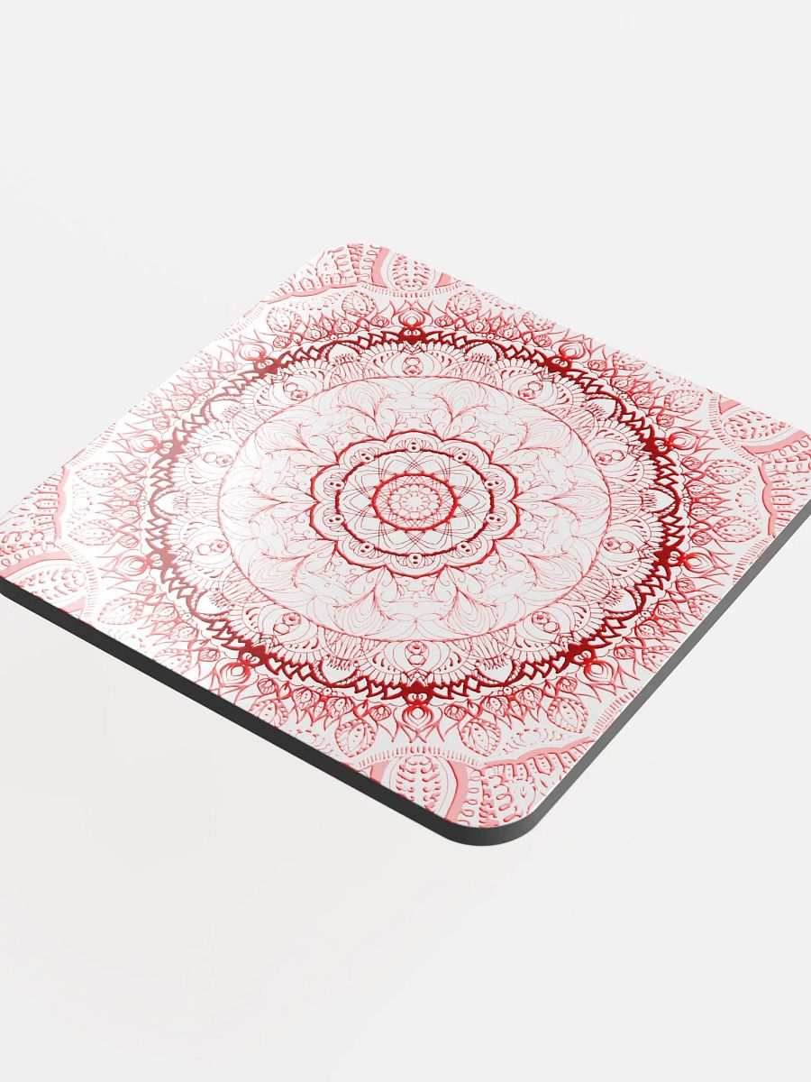 Radiant Red Mandala Cork Coaster product image (4)