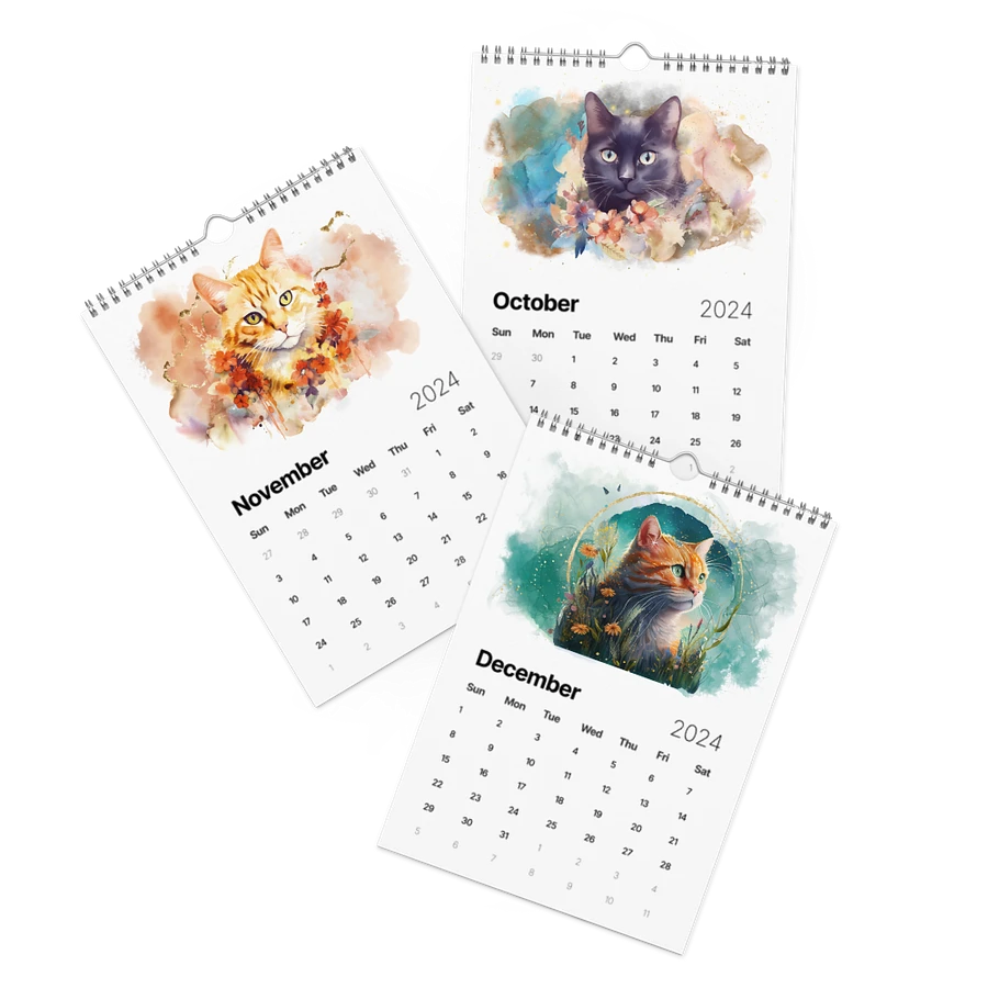 Watercolor Cats 2024 Wall Calendar, 12 Month product image (18)