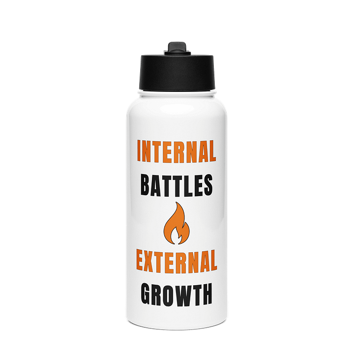 Internal Battles. External Growth. – Motivational Water Bottle product image (1)