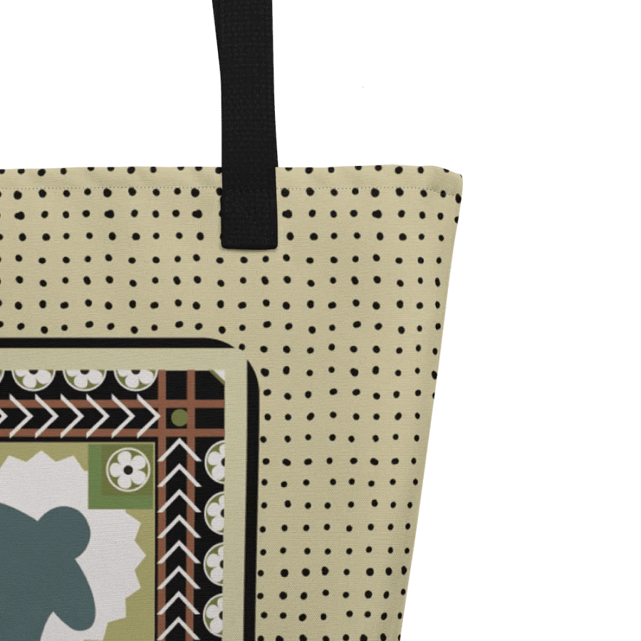 Ukrainian Pattern Meeple Patchwork Shoulder Tote Bag for Board Gamer, 16 x 20 with pocket product image (4)