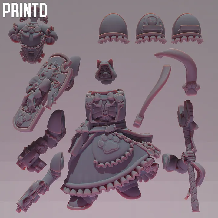 Maid Soldiers Religious Leader - Grimdark Future Maid Space Warriors Multipart Resin Model Building Kit Meme Funny Models product image (2)