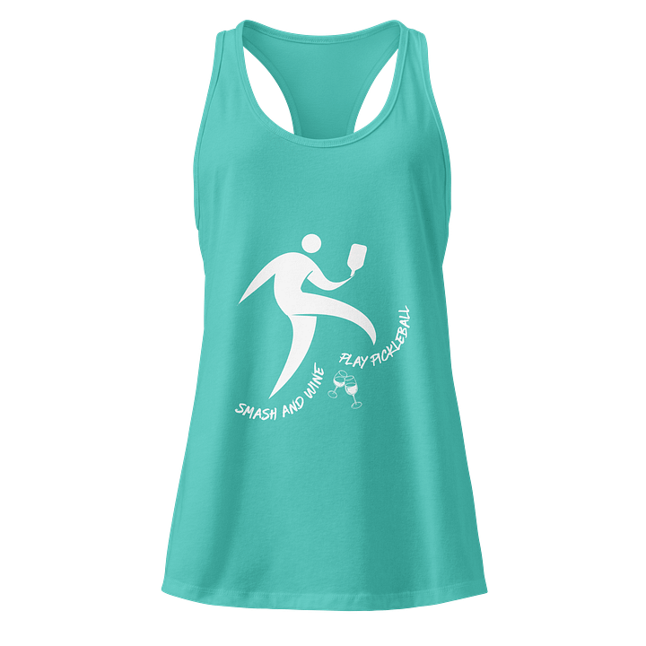 Smash and Wine, Play Pickleball Women's Racer Back Tank Top product image (1)