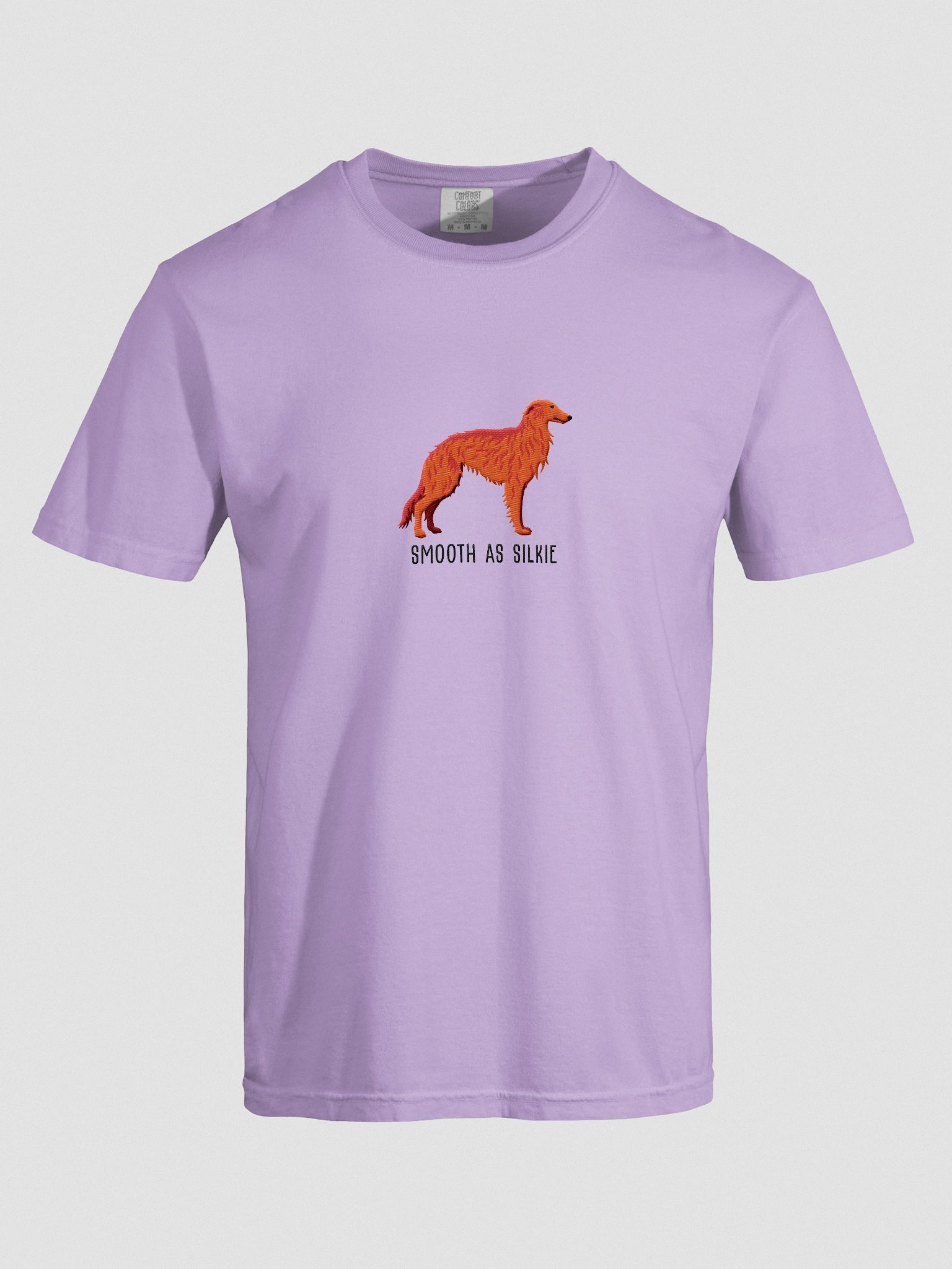 Smooth as Silkie T-Shirt(Embroidered) of a Silken Windhound(Red) product image (10)