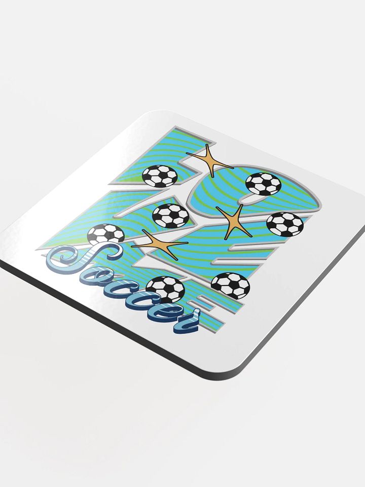 Love Me Soccer Striped Cork Coaster product image (1)