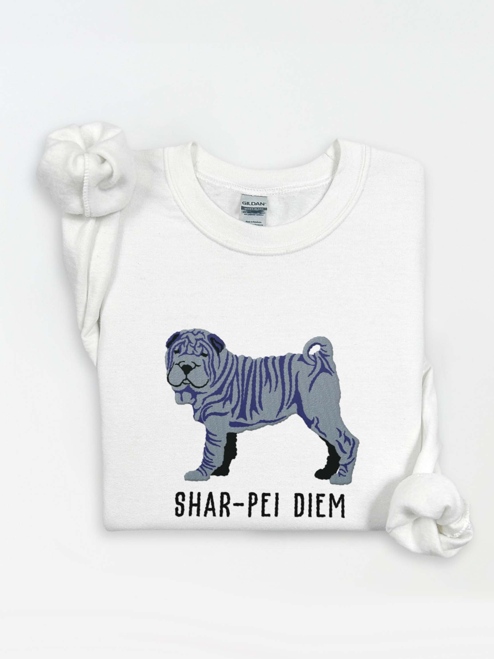 Shar-Pei Diem(2) Sweatshirt (Embroidered) of a Chinese Shar-Pei(Blue) product image (1)