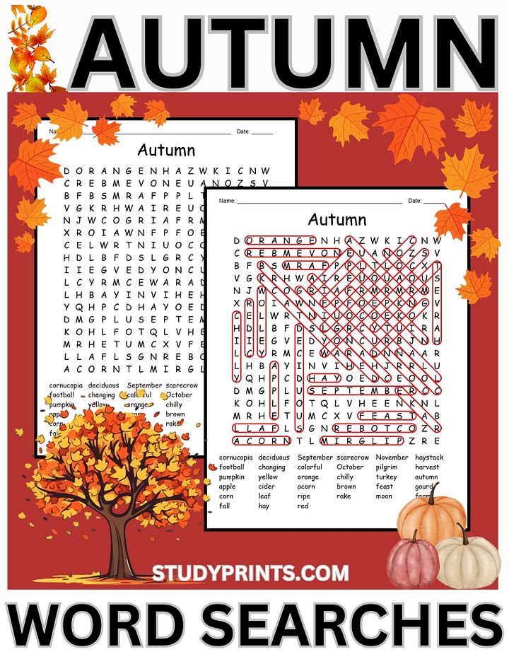 Autumn Word Search Puzzle product image (1)