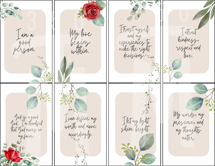 Eucalyptus Rose Affirmation & Week Planner Bundle product image (2)