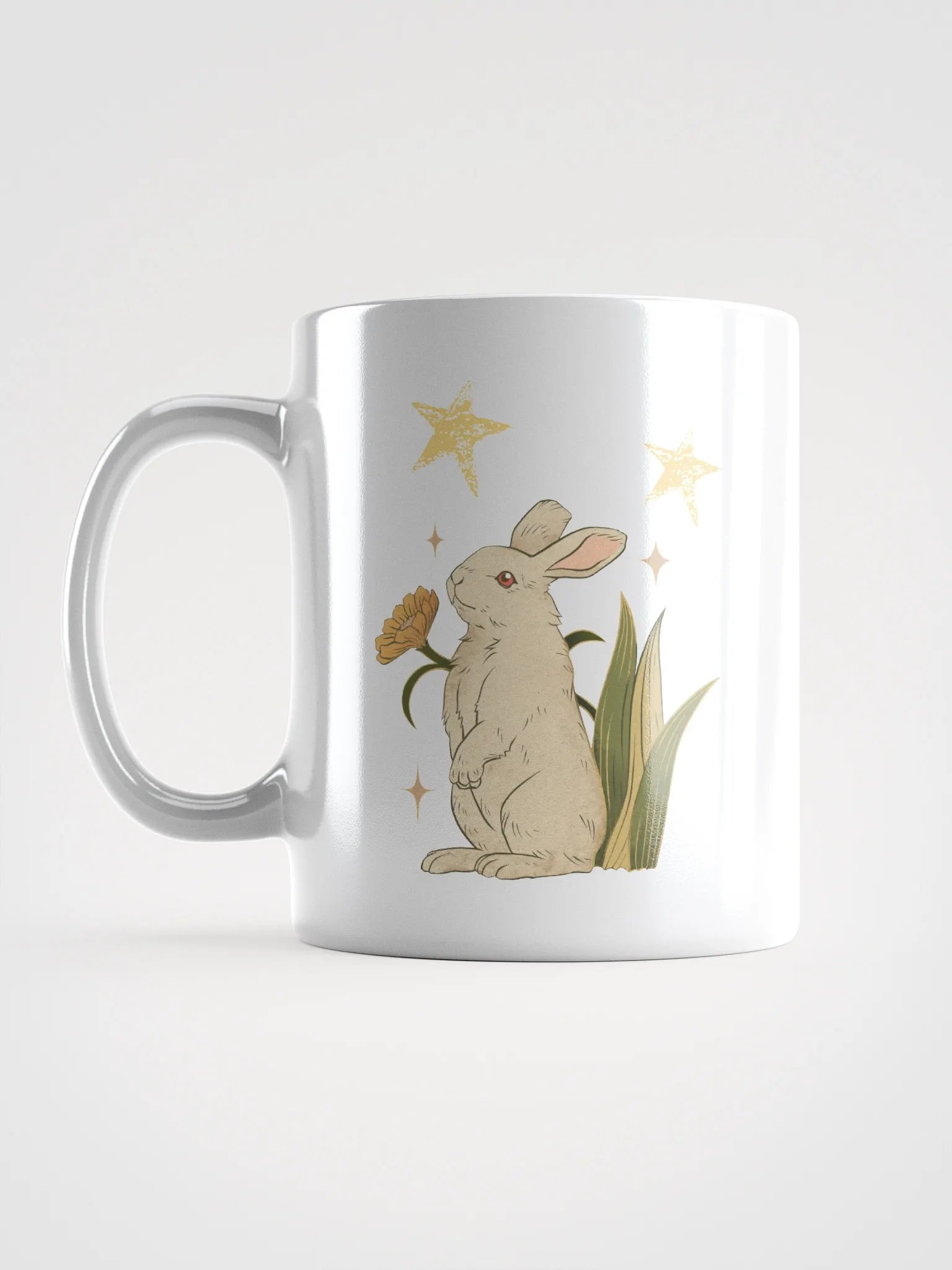 Stargazing Rabbit | White Glossy Mug product image (3)
