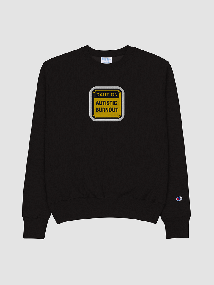CAUTION: ASD BURNOUT (bubble design) embroidered Champion Crewneck product image (1)
