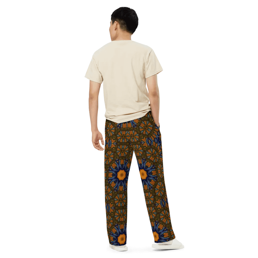 Orange and Blue Sketchy Kaleidoscope Wideleg Pants product image (10)