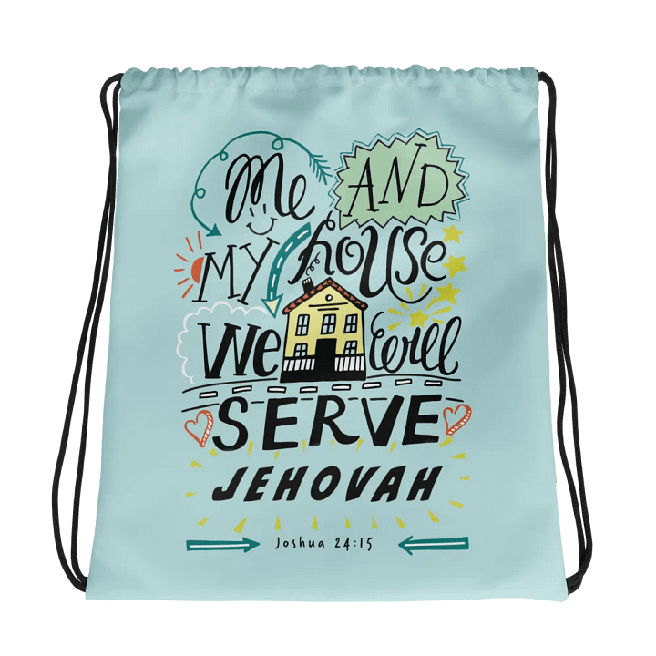'Me and My House | Joshua 24:15' Drawstring Bag product image (1)