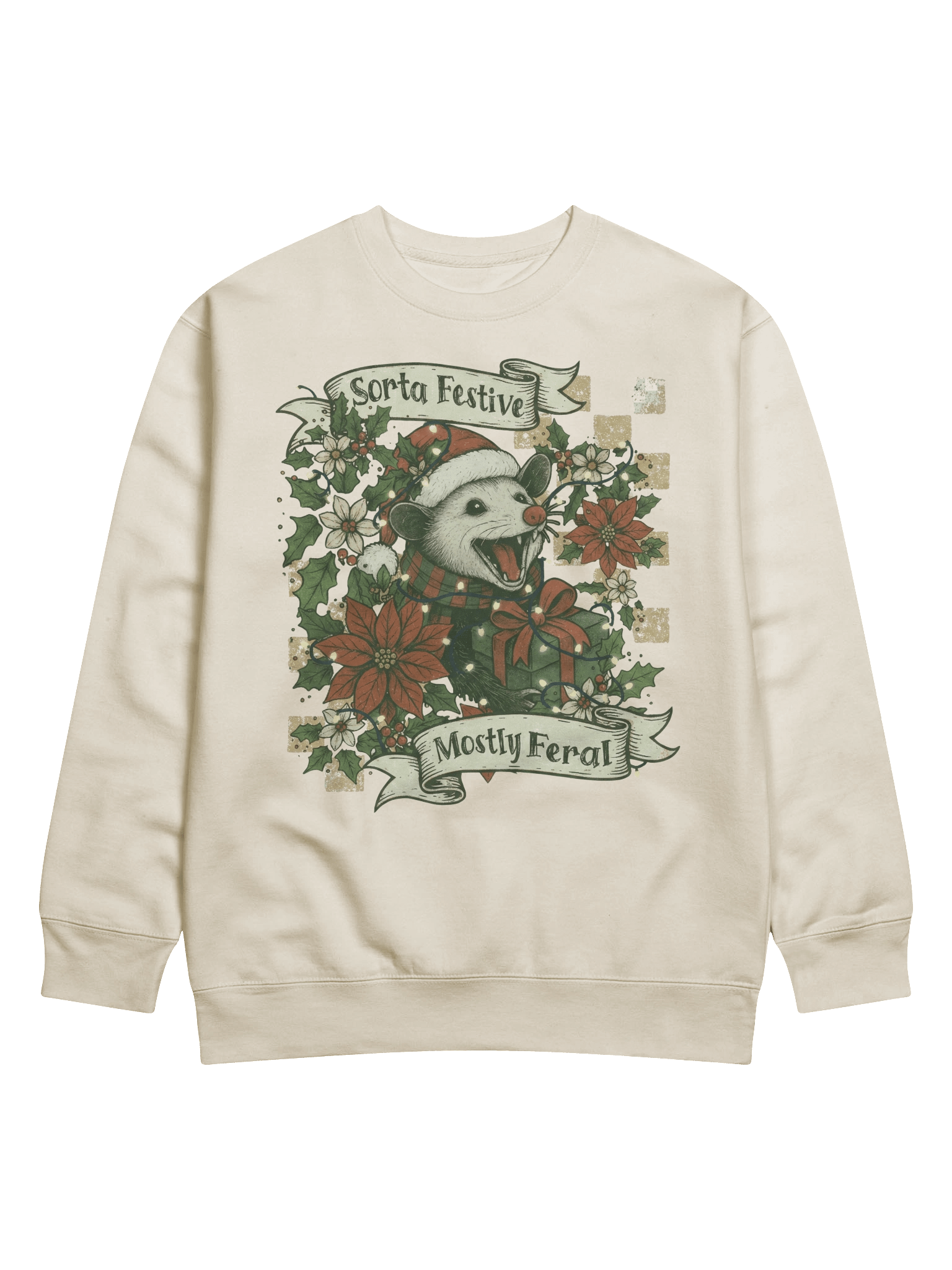 Festive Possum Holiday Sweatshirt | Premium Heavyweight Crewneck product image (1)