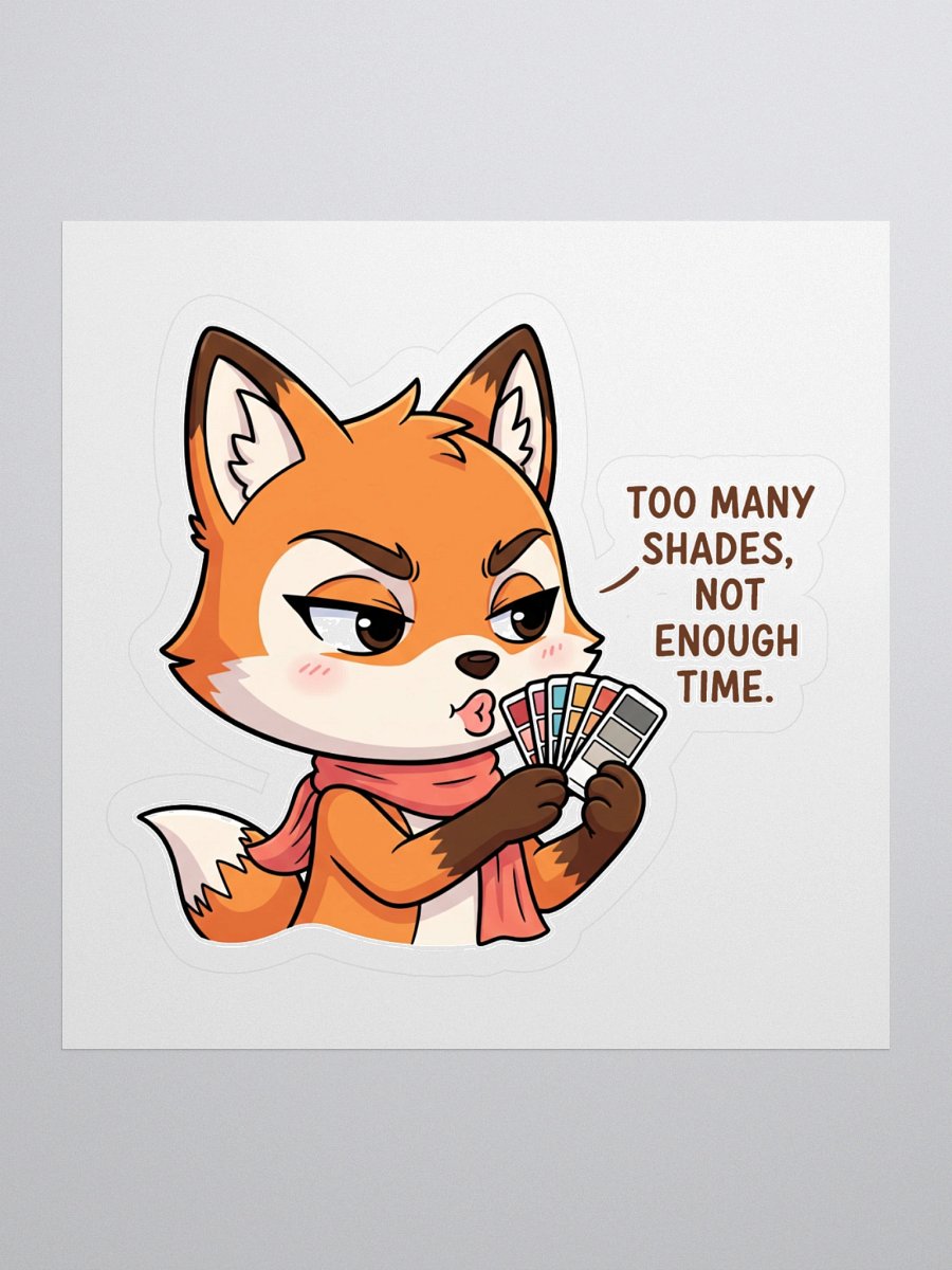 Fashionable Fox with Color Swatches Kiss Cut Sticker product image (1)