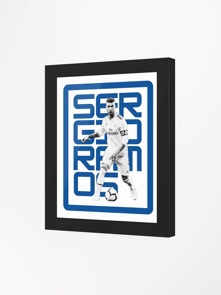 Sergio Ramos BW Real Madrid Name Art Framed Print product image (2)