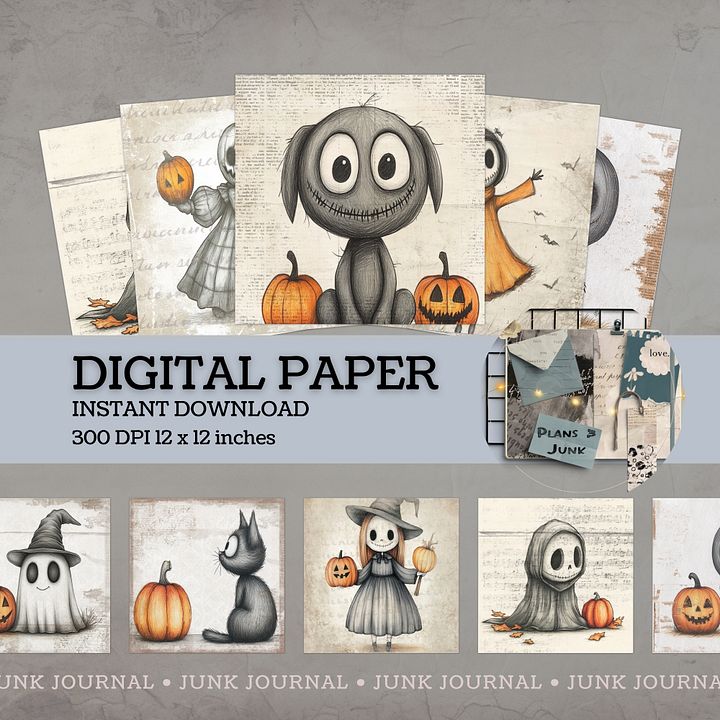 Spooky Halloween - Digital Papers V7- Commercial Use product image (1)