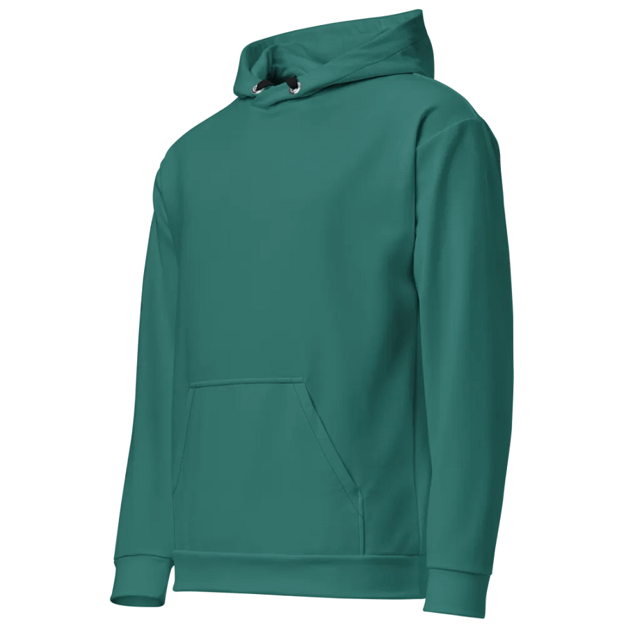 Plain Medium Teal Green True Summer Unisex Recycled Polyester Heavyweight Premium Hoodie by Treasure Pie product image (3)