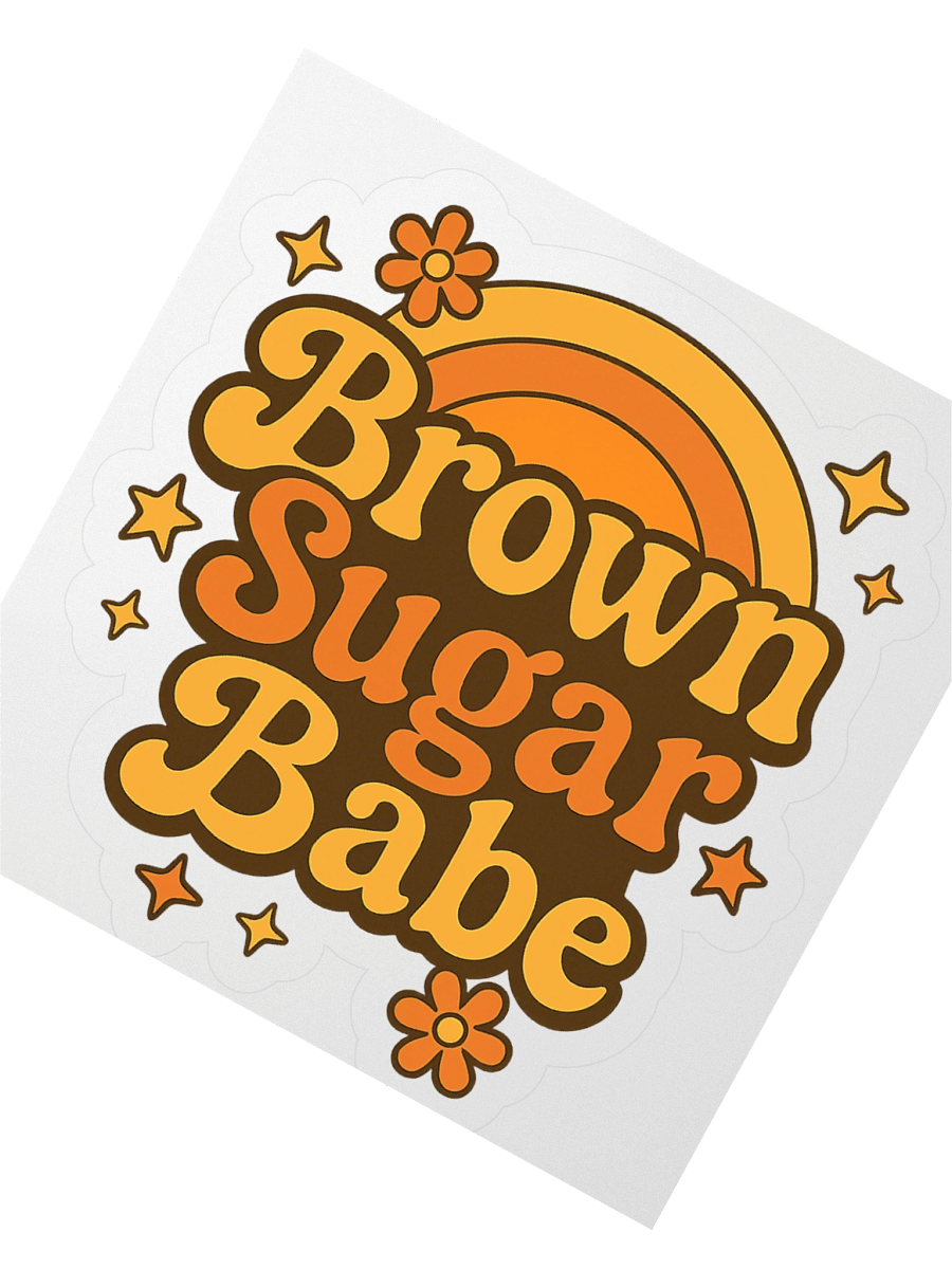 Brown Sugar Babe Retro Kiss Cut Stickers product image (5)