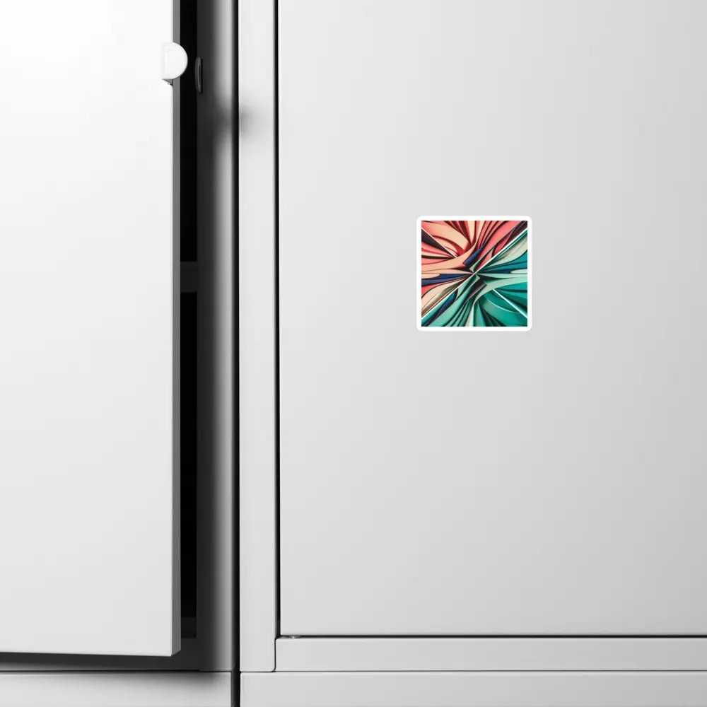 Exclusive Abstract Art Die-Cut Magnet - Vibrant Colours on Brushed Silver product image (9)