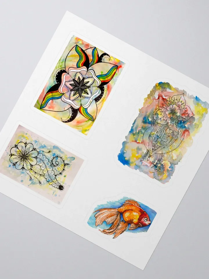 Vibrant Variety: Abstract Floral and Aquatic Art Stickers Set product image (5)