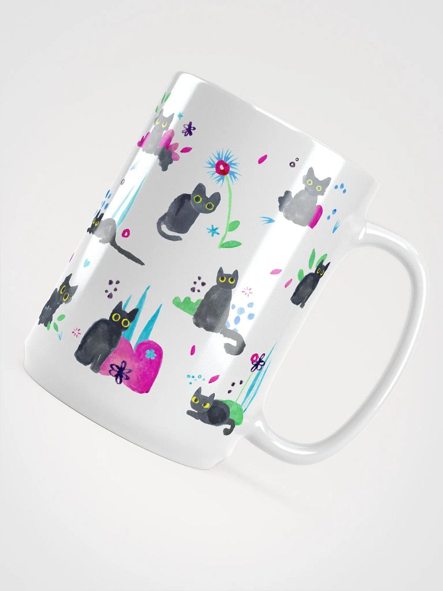 Derpy Floral Cat Fam Mug 15 oz product image (4)